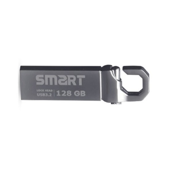 SMART Lock Head 128GB Metal Body USB 3.2 Silver Flash Drive