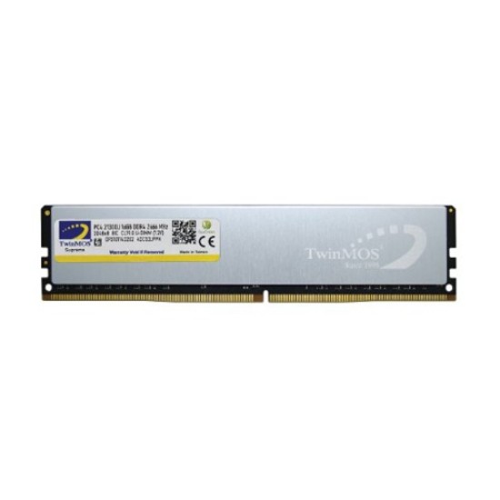 TwinMOS 8GB DDR4 2400Mhz UDIMM Desktop RAM with Heatsink (Silver)
