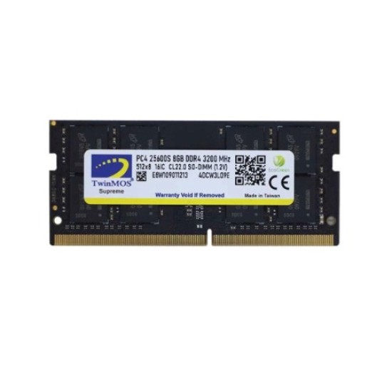 TwinMOS 8GB DDR4 3200Mhz SODIMM Laptop RAM (MDD48GB3200N)
