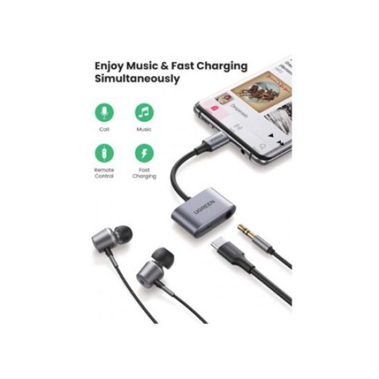 UGREEN CM231 USB-C to 3.5mm Audio Adapter with PD #60164