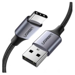 UGREEN US288 (60127) USB-A 2.0 to USB-C Cable Nickel Plating Aluminum Braid 1.5m (Black)